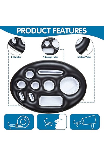 Shengruili inflatable drink holder, PVC, black, 71 x 50 cm