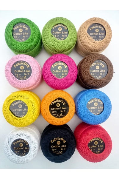 fabricorg No:12 Cotton Like Etamin - Kanaviçe 12'li Iplik Seti-1 (6 Gr)