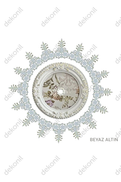 Dekonil Oval Beyaz Altın Saray Tavan Paketi - Tavan Göbeği 60cm