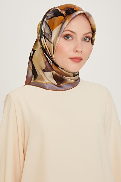 Armine İpek Eşarp 2025 Kış - 9205-04 Krem Yeşil Twill