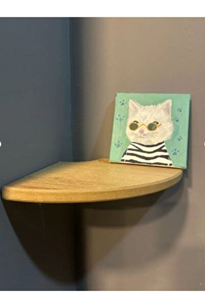 Genel Markalar akçehome Yuvarlak Köşe Raf, Ahşap Yüzer Açık Kahverengi Rustik Raflar, Duvar Düzenleyici