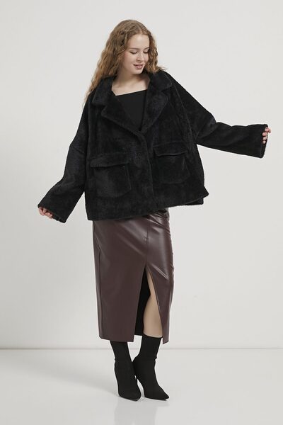 Arma Life Armalife 7008 Women's Short Coat with Collar Detail, Pockets and Buttons