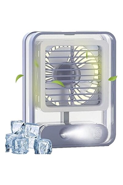 Generic مروحة مكيف هواء محمولة ومرطب هواء USB ومروحة تبريد مع وظيفة الرش، قابلة لإعادة الشحن مع 3