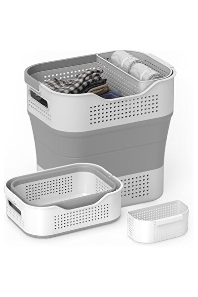 Generic سلة غسيل بلاستيكية قابلة للطي من SLEEPHEAD® مع مقابض، سعة 43 لترًا (11.5 جالونًا) من المطاط المحمول