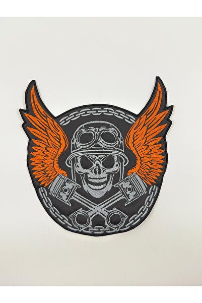 Atolye Luxora Metal Skull Stil Motorcu Yelek ve Ceket ,Sirt Patch, Yama