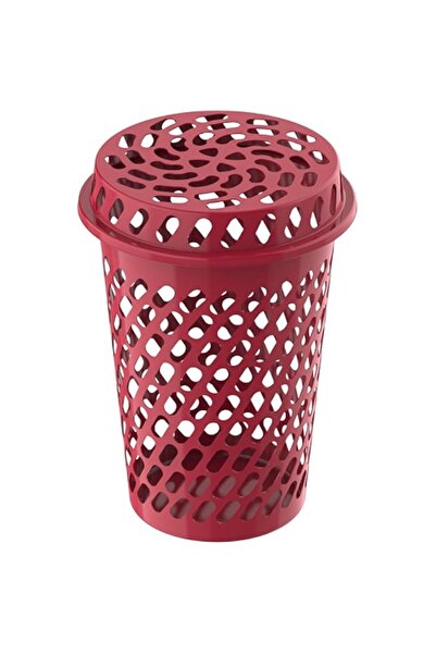 Generic Cosmoplast 65L Round Tall Laundry Bin, Dark Red