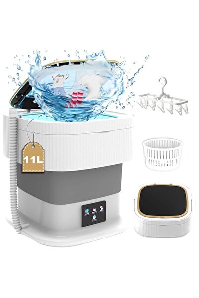 Generic 11L Portable Washing Machine Foldable Travel Washing Machine with Bucket and Folding Hanger Large Sm