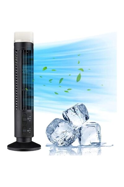 Generic 13 Bladeless Tower Fan, 90° Oscillating Fans for Indoors with 3 Speeds, LED Light, Portable USB Sta