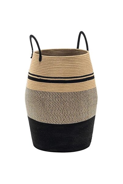 Generic سلة غسيل بيوتي بمقابض، سلة تخزين من حبل قطني، سلة غسيل منزلية متسخة