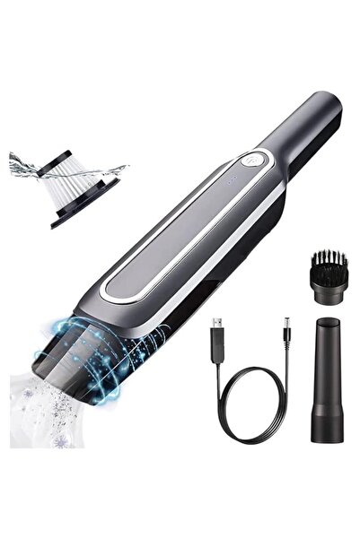 Generic مكنسة كهربائية محمولة لاسلكية، مكنسة كهربائية صغيرة محمولة للسيارة لاسلكية، فلتر HEPA قابل لإعادة الاستخدام، رطب/جاف