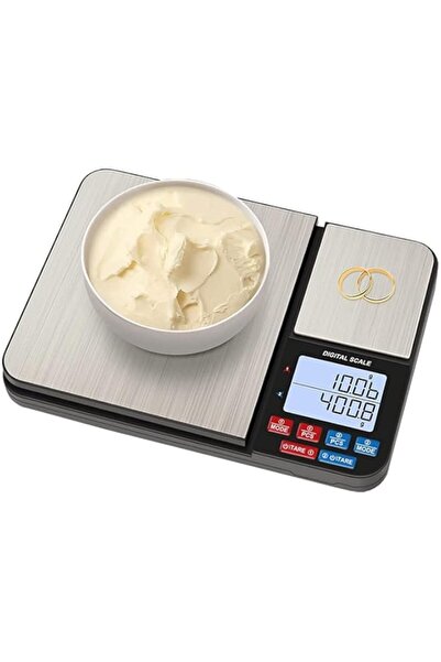 Generic PYEBE Dual Platform Digital Kitchen Scale, 22lb & 17.6oz Precision Capacity (0.01oz/0.001oz), Stainl