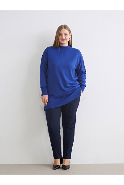 LC Waikiki Navy Blue Women's Trousers with Elastic Waist