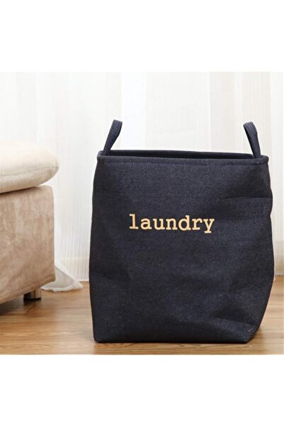 Generic XJZM Large Waterproof Coated Hamper, Hemp Cotton Fabric Folding Laundry Basket, Waterproof Laundry B