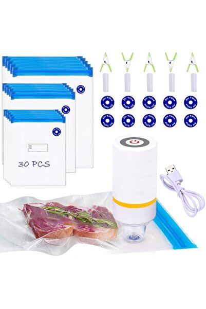 Generic KOSBON Luvbestaken 42 PCS Sous Vide Vacuum Sealer Set - 30 Reusable Bags, 5 Clips and Sealing Clips