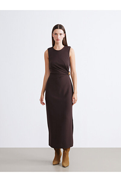 LC Waikiki Peak Yeni Sezon Bisiklet Yaka Büzgülü Belden Oturtmalı Elbise