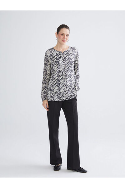 LC Waikiki New Season Crew Neck Patterned Blouse