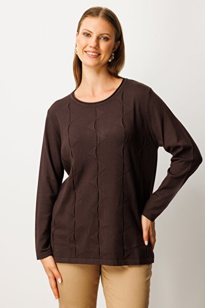 On Fashion On Self-Patterned Knitwear Sweater-65329