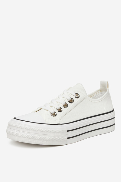 DeeZee Γυναικεία αθλητικά παπούτσια σε χαμηλή πλατφόρμα λευκά zplatforma 36