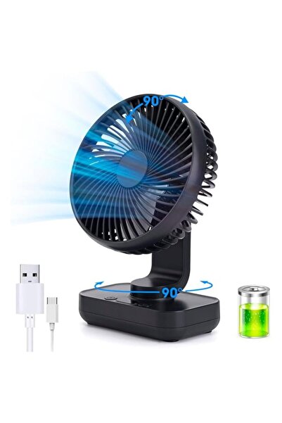 Generic مروحة مكتب USB من بوليفيا، مروحة محمولة سريعة التبريد بالرياح القوية، مروحة لاسلكية قابلة للإمالة بزاوية 90 درجة