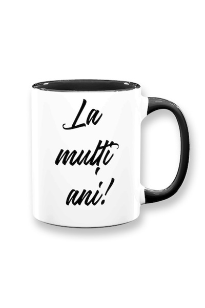 OEM Cană personalizată cu mesaj: „La mulți ani”, Betaprint, albă cu interior ...