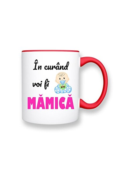 OEM Cană personalizată cu mesajul „În curând voi fi mamă”, Betaprint, albă cu...