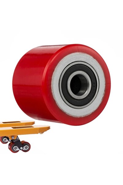 Handlekraft Roată pentru transpalet manual Grippy 70x60mm, Rolă cu rulment și rezistență la uzură, Poliuretan, Roșu