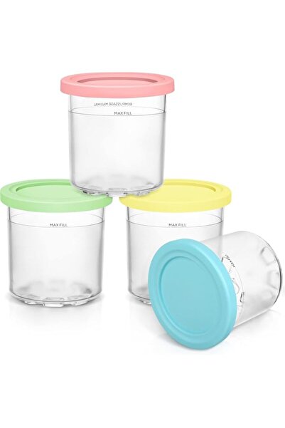 Generic Ice Cream Maker Pints and Lids for Ninja Creami - Compatible with NC300, NC301 & NC299AMZ Series (4