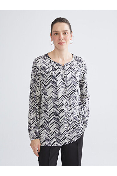 LC Waikiki New Season Crew Neck Patterned Blouse