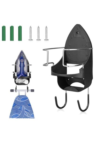 Generic Iron Board Hanger, Wall Mount Electric Iron Holder, Heat Resistant Iron Hanger with Iron Board Rack,