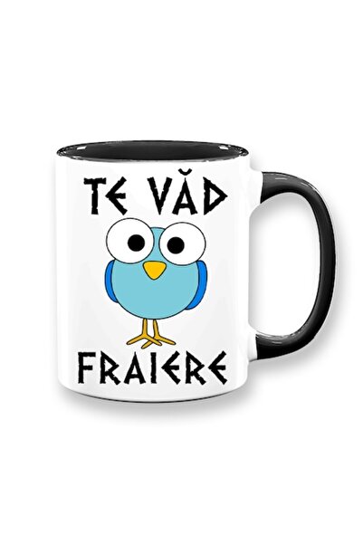 OEM Cană personalizată cu mesaj amuzant: „Te văd”, Betaprint, albă cu interio...