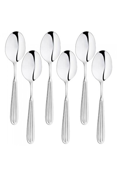 Inoxriv Set of 6 NOVIA main spoons, 18/0 stainless steel, L20cm, 3mm thickness, glossy finish