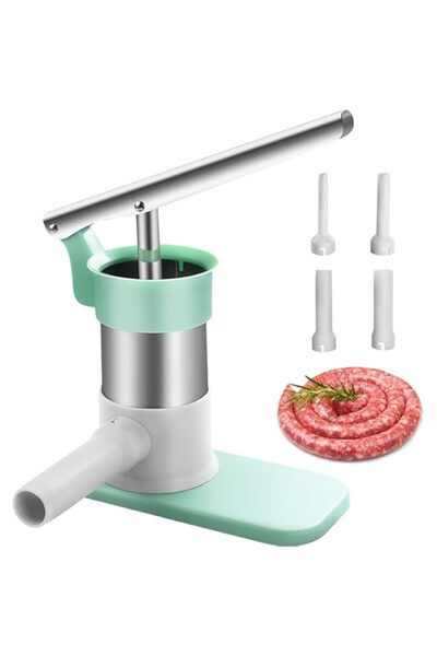 Generic آلة حشو السجق NALACAL مع 4 أنابيب حشو، آلة حشو السجق اليدوية العمودية، موفرة للجهد