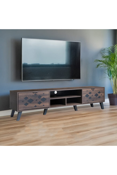 DEC22 Distinctive TV table with a modern design, 180 cm