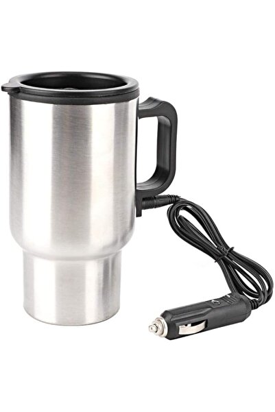 Generic Qiilu 12V 450ml Stainless Steel Car Electric Heating Mug Drinking Cup Travel Kettle Water Boiler for