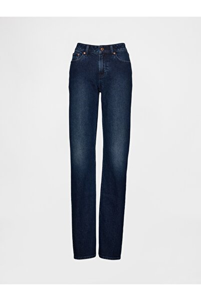GAP Kadın Koyu Mavi Curvy Low Rise '90s Slim Straight Jean Pantolon