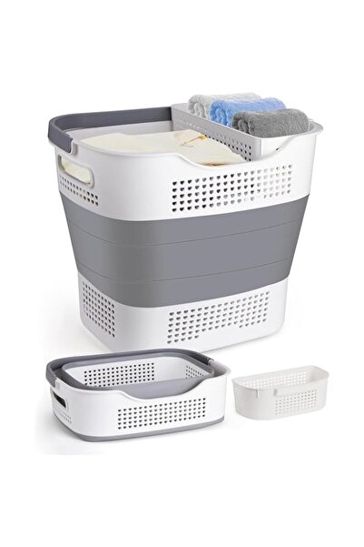 Generic Large Laundry Basket Foldable Space Saving Laundry Hamper Collapsible Organizer Baskets Plastic with