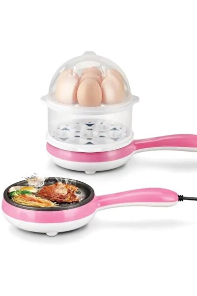 Generic Double layer electric non stick mini egg frying pan boiler egg cooker 2 in 1 double layer electric n