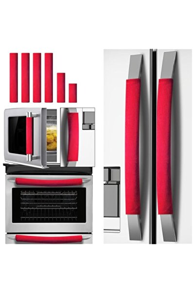 Generic Volecy Set of 6 Refrigerator Door Handle Covers, Washable Velvet Fabric Appliance Handle for Fridge