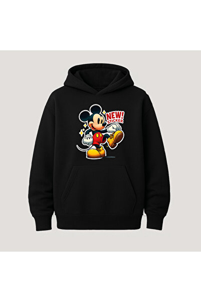 SVART WEAR Φούτερ με κουκούλα και μακριά μανίκια από βαμβάκι με στάμπα Μίκυ κ...