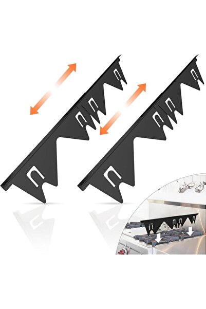 Generic قطعتان من أغطية فجوات الموقد المصنوعة من الفولاذ المقاوم للصدأ، حشو فجوات الموقد، واقي الموقد لجانب منضدة فرن المطبخ