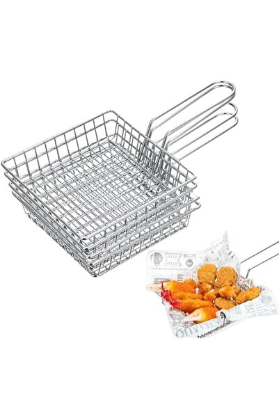 Generic Azonee Mini Square Fry Baskets french fries Basket Chrome Steel Shallow Fried Food Filter Holder Reu