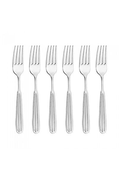 Inoxriv Set of 6 NOVIA main course forks, 18/0 stainless steel, L20cm, 3mm thickness, glossy finish