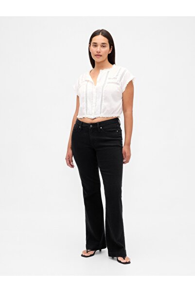 GAP Kadın Siyah Curvy Low Rise Long & Jean Pantolon