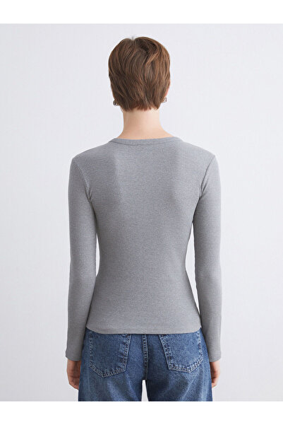 LC Waikiki Anthracite Crew Neck Women's Bodysuit