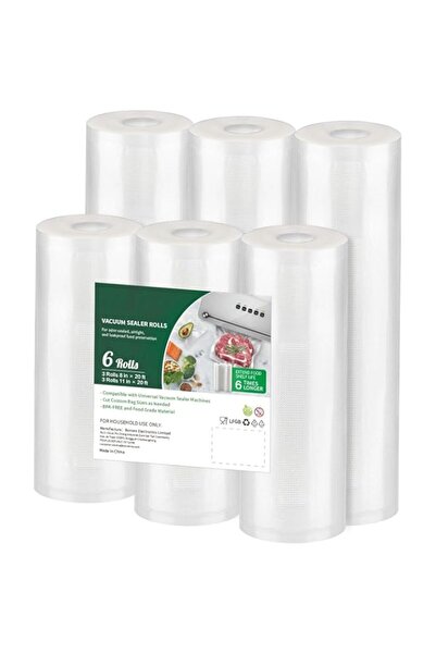 Generic أكياس لفافات DOOKOO لإغلاق التفريغ، عبوة من 6 قطع، 11 بوصة × 20 قدمًا...