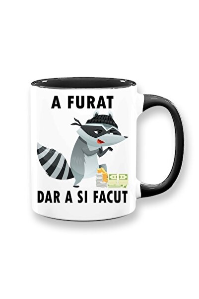 OEM Cană personalizată cu mesajul „A furat dar a si factus”, Betaprint, albă ...
