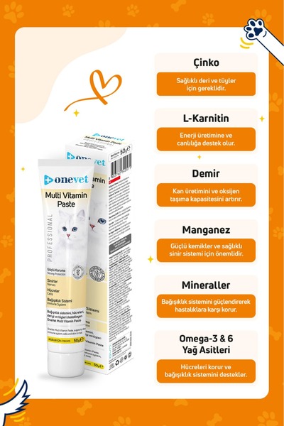 Gimcat Malt Soft Extra 100 Gr + OneVet Multivitamin Paste 100 Gr Kedi Malt Macunu 200 Gr