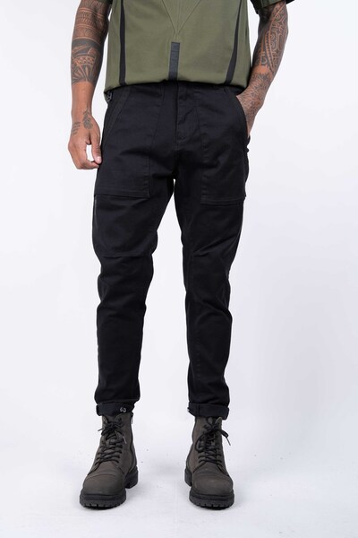 Ex-pent Erkek Cepli Siyah Pamuklu Gabardin Pantolon