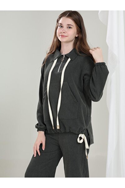 Giyinse Aria Girl's Velvet Suit Smoked