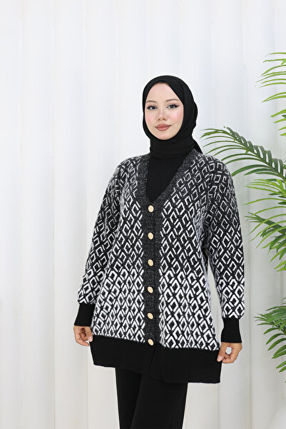 benguen Patterned Knitwear Cardigan Set S1044 Black